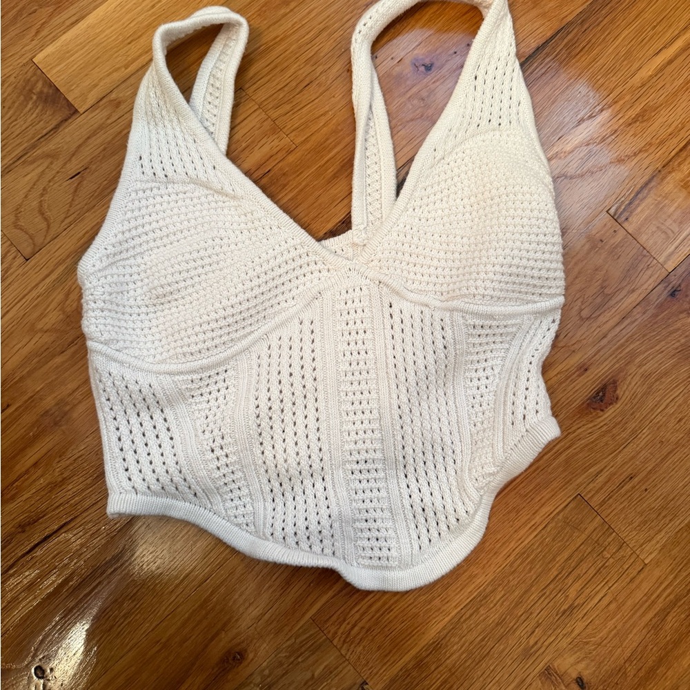 ALO Yoga Cream Knit Crop Top